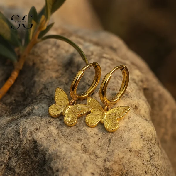 SG9074 Bowknot Ear Hoops – Gold Ear Piercing Types Jewelry