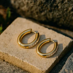 SG9091 5A Zircon Gold Hoops – Ear Piercing for Women Jewelry