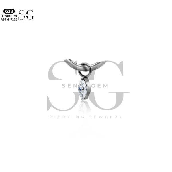 Sensagem SGYS8049 G23 Titanium Dangle Charm with 5A Marquise Zircon - Image 2