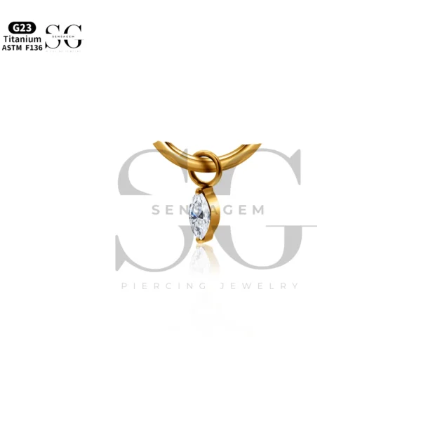Sensagem SGYS8049 G23 Titanium Dangle Charm with 5A Marquise Zircon