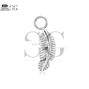 Sensagem SGYS8051 G23 Titanium Feather Dangle Charm