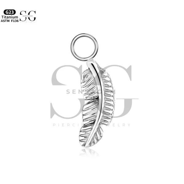Sensagem SGYS8051 G23 Titanium Feather Dangle Charm