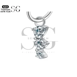 Sensagem SGYS8053 G23 Titanium Dange charme met afgestudeerd 5A zirkoontriplet