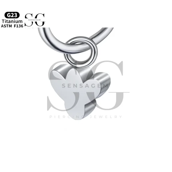 Sensagem SGYS8054 G23 Titanium Dangle Paw Print Charm
