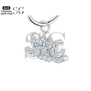 Sensagem SGYS8055 G23 titanium bengelen bloemen charme met 5A marquise zirkonen