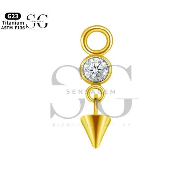 Sensagem SGYS8057 G23 Titanium Dangle Zircon & Spike Charm - Image 2