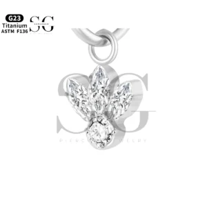 Sensagem SGYS8058 G23 titanium bengle zirkoon bloemencluster charme