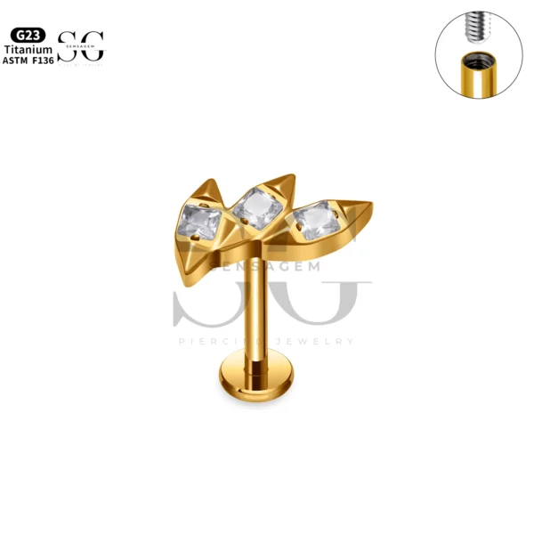 Sensagem SG4335 G23 Titanium Internally Threaded Zircon Cluster Labret