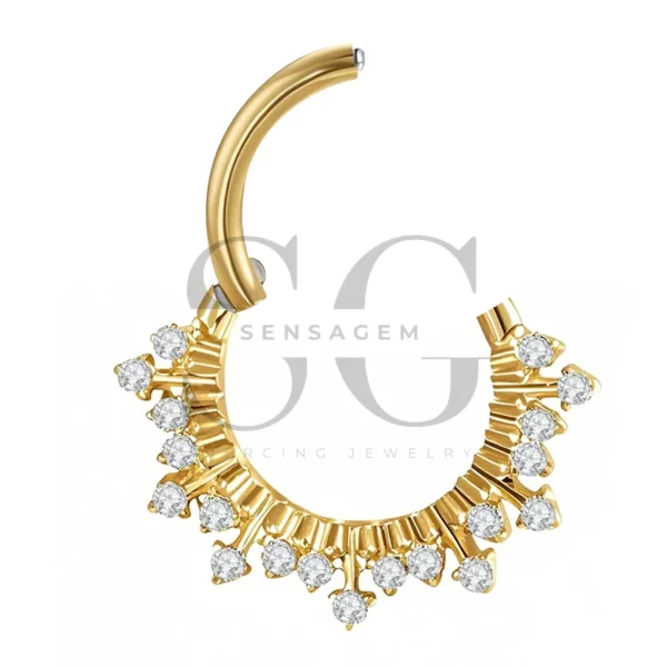 Sensagem SGYS3239 G23 Titanium Hinged Clicker Ring with 5A Zircon Dangles - Image 4