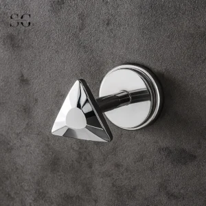 Sensagem SGYS4320 G23 Titanium Labret fileté en interne avec haut triangle géométrique