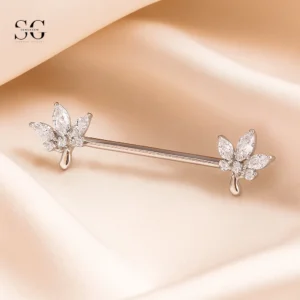Sensagem SGYS9049 G23 Titanium Internal Kipple Anneau avec du zircon 5A pour les anneaux de perçage du ventre