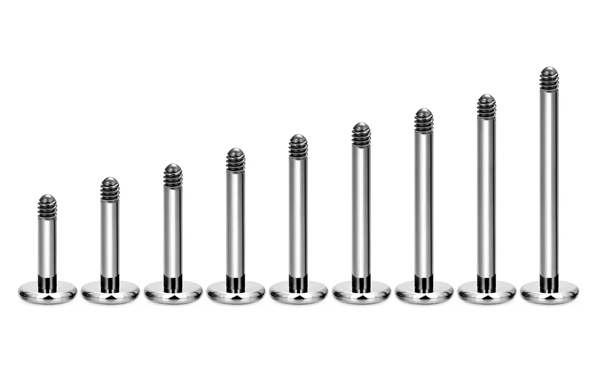 Externally threaded titanium piercing jewelry set