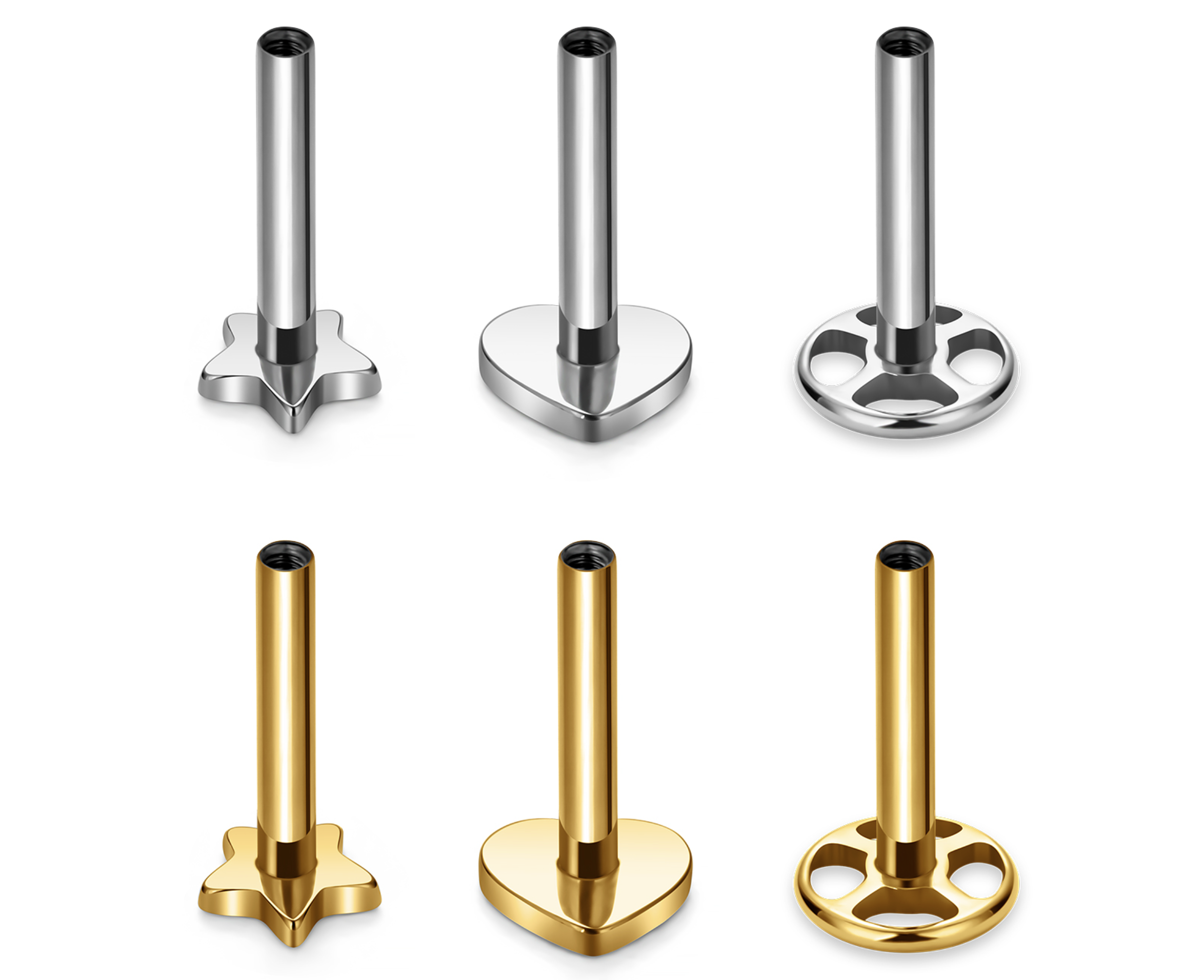 Internally threaded titanium piercing system components
