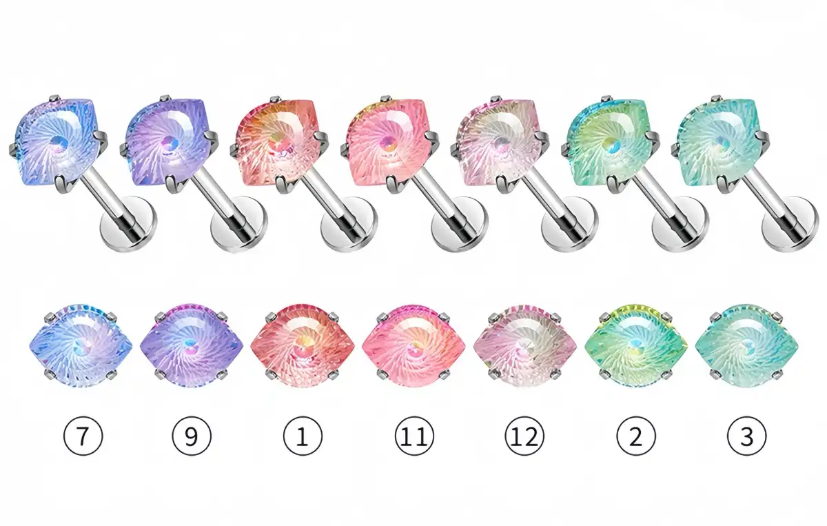 Flat back labrets - titanium studs