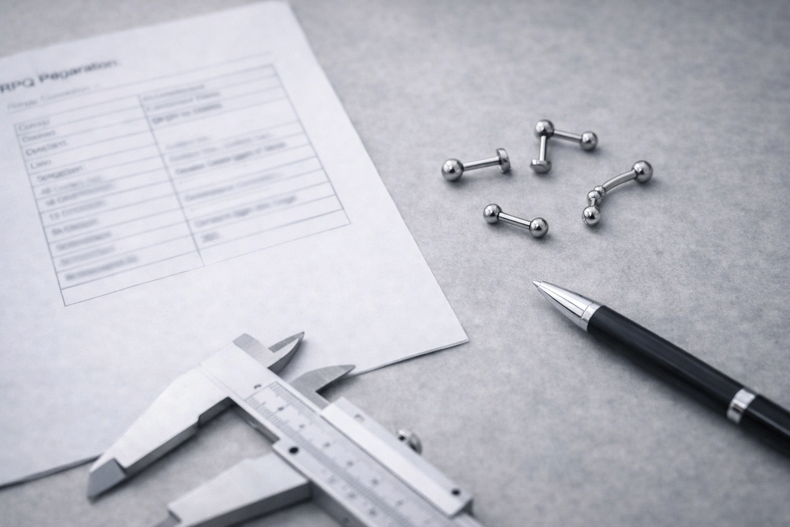 Quality inspection station for titanium jewelry components