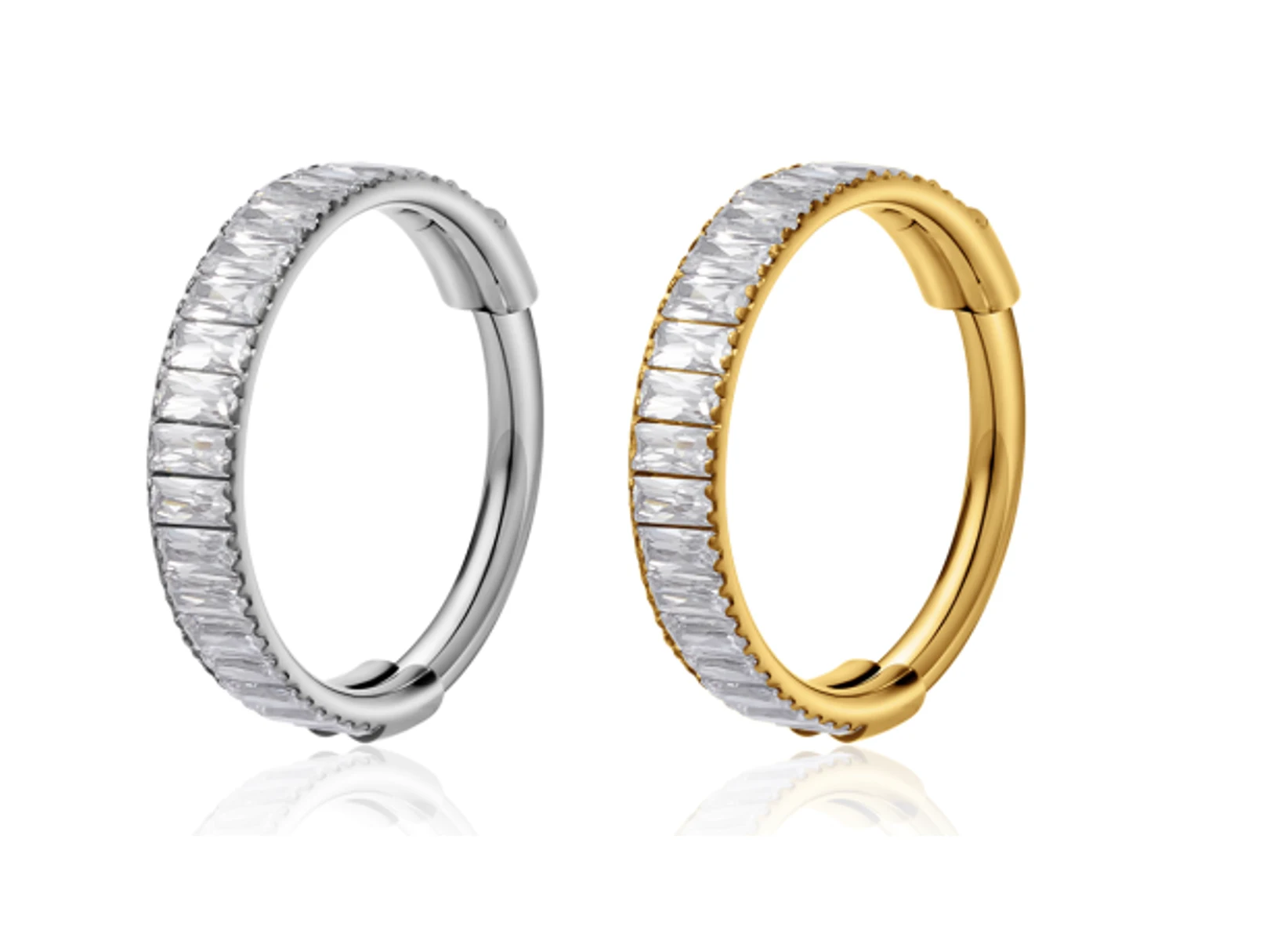 Hinged segment clicker ring - titanium jewelry